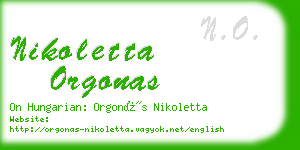 nikoletta orgonas business card